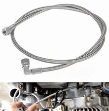551871 Turbo Oil Feed Line Kit 60" Steel Braided 4AN 90 Degree Straight Hose End
