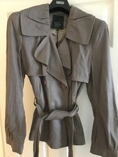 Betty Jackson Leather Jacket Fitted Collared Size Uk 14 New