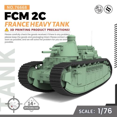 SSMODEL SS76668 1/76 20mm WarGamingMilitary Model Kit France FCM 2C Heavy Tank - Picture 1 of 5