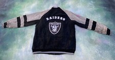 Vintage NFL Oakland Raiders Men's Suede Leather Jacket Size L PLEASE READ