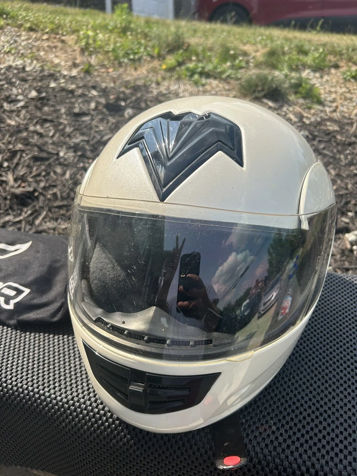 Casco de motocicleta modular abatible Fulmer Vega Summit XPV beige usado mediano Foto 3 de 4