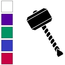 Mjolinir Thor's Hammer, Vinyl Decal Sticker, Multiple Colors & Sizes #6929