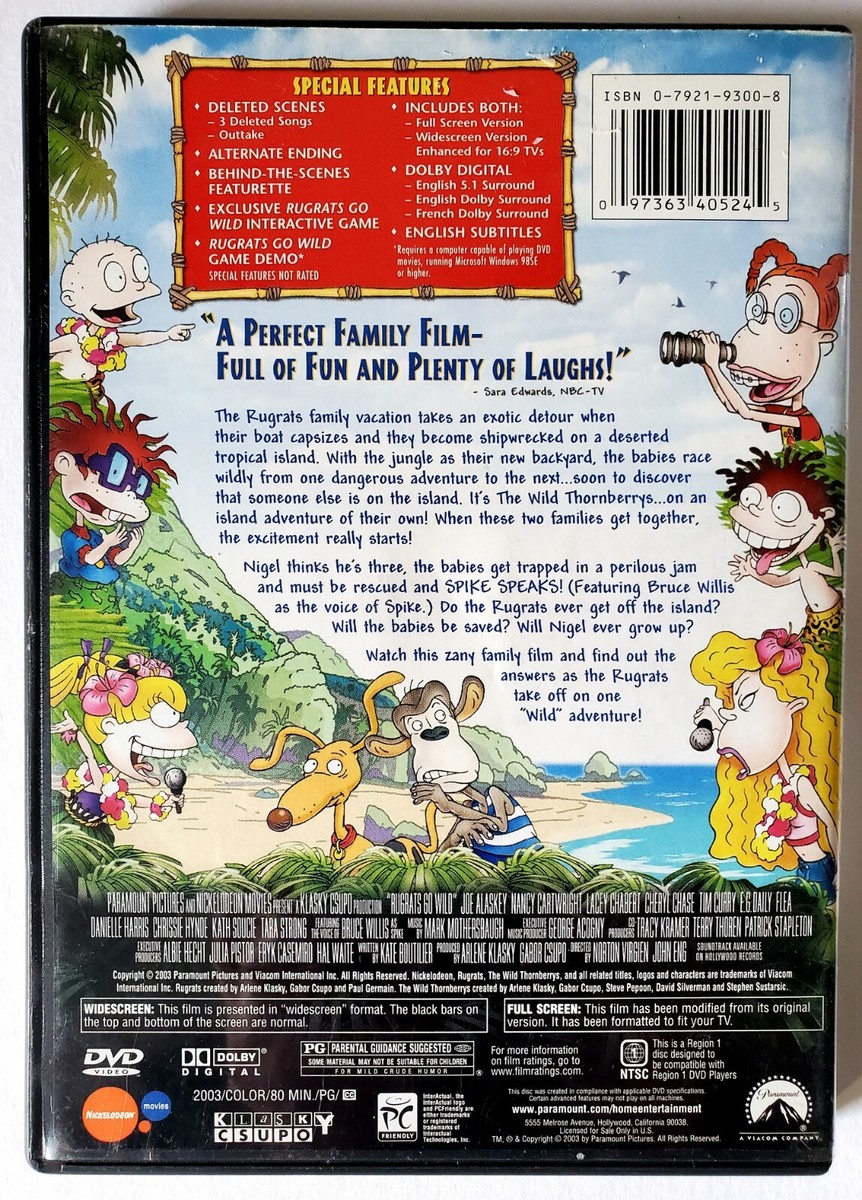 Rugrats Go Wild (DVD, 2003, Nickelodeon) - Full & Widescreen incl