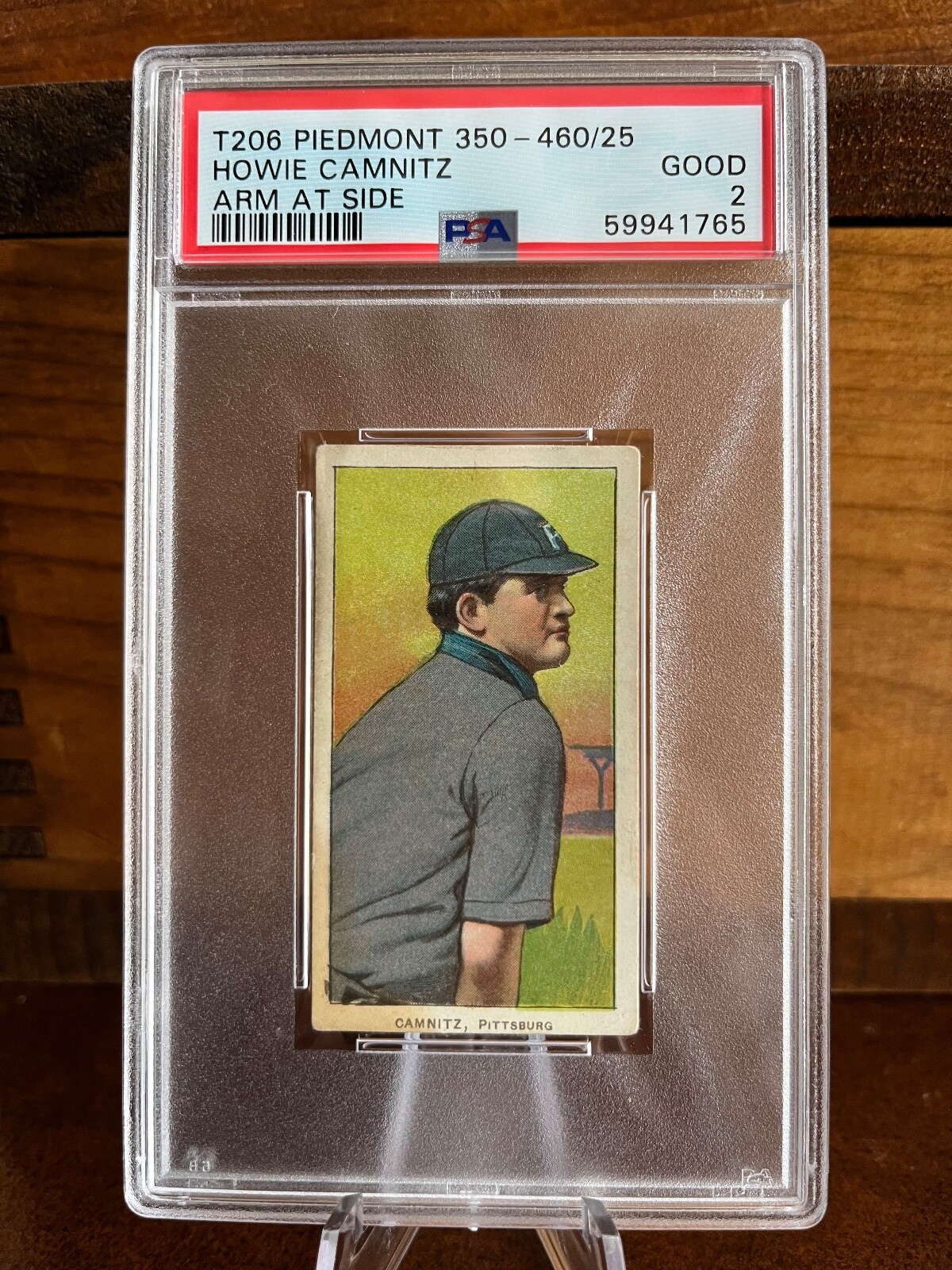 1909 T206 Piedmont 350-460 Factory No 25 Back Howie Camnitz (Arm at Side) PSA 2
