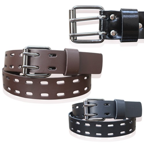 CINTURONES DE CUERO PARA HOMBRE 1,5" CINTURÓN EN NEGRO MARRÓN REAL DE 2 CLAVIJAS HECHOS EN INGLANDIA | eBay