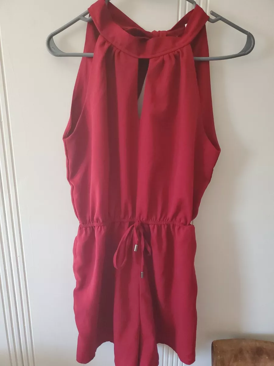 Burgundy romper cheap shorts