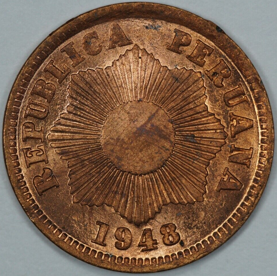 ペルー　1CENTAVO　1センタボ　1ケンタボ　1948年 1948 Peru 1 Centavo, Uncirculated (#2) | eBay