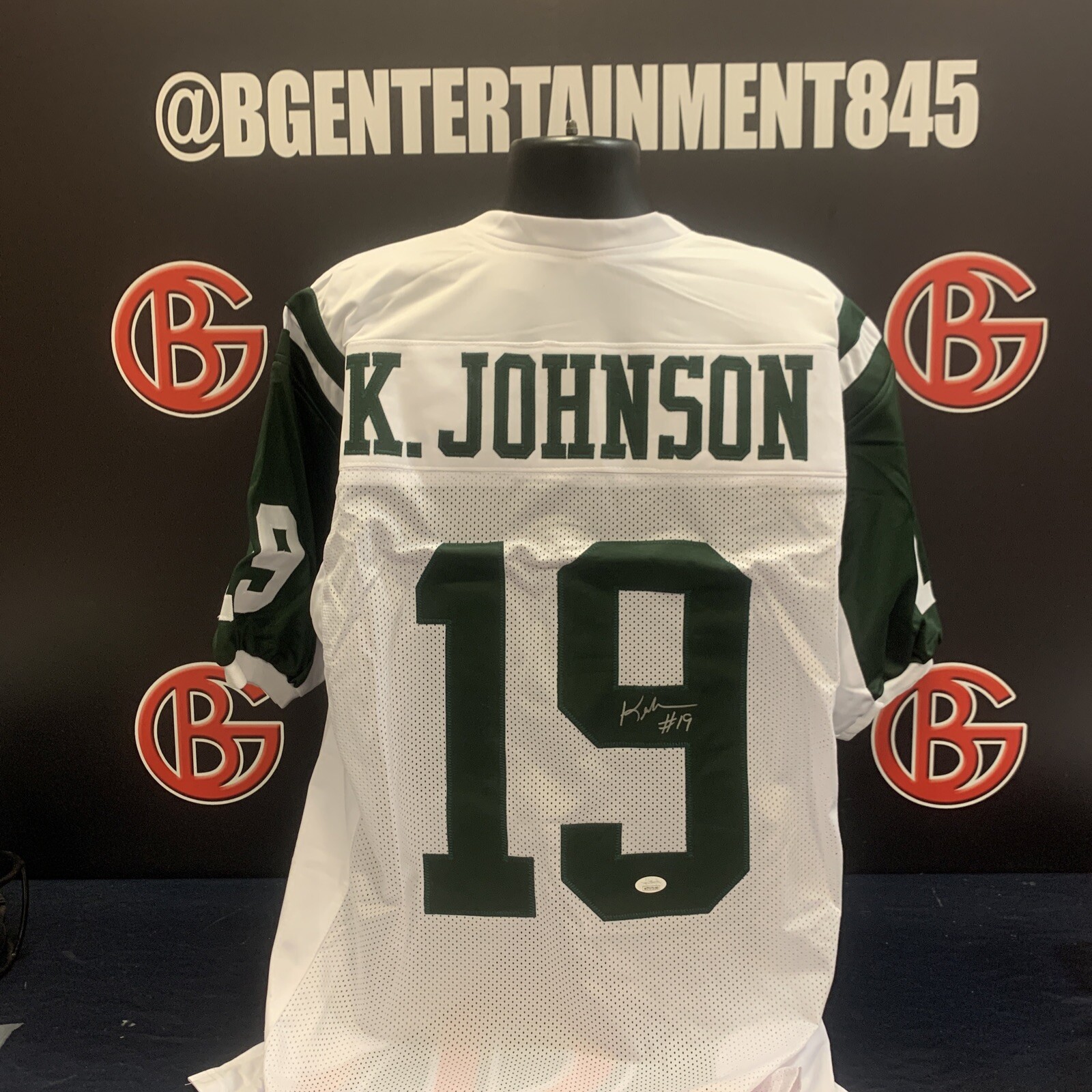 Keyshawn Johnson Autographed Signed New York Jets White Jersey JSA