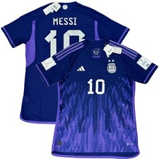 2022 Argentina Authentic Away Jersey #10 Messi Large Player Version World Cup