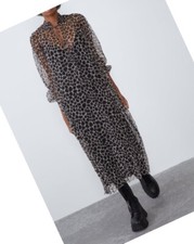 ZARA PRINTED TULLE LONG DRESS ANIMAL PRINT M 1131/927