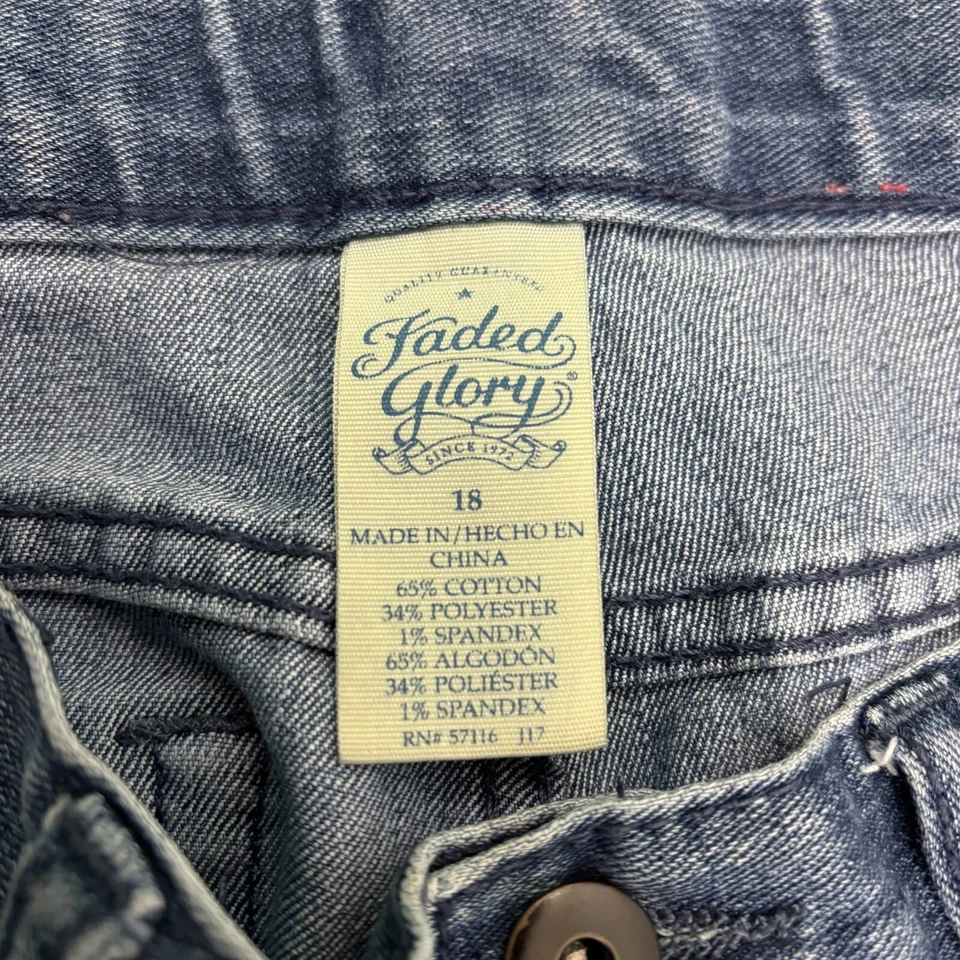 Vaqueros Denim Faded Glory Cintura Ajustable Pierna Recta Niño Talla 18 Azul Oscuro Foto 2 de 3