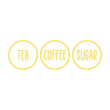 Tea Coffee Sugar Circle Modern Design Kitchen Jar Canister Labels Vinyl Stickers
