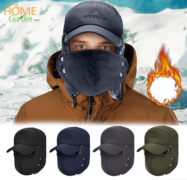 Unisex Gray Winter Trapper Face Mask Waterproof Ski Snow Imported Russian Hat Mysuntown Winter Fuzzy Hat for Women Men Trapper Ushanka Hat  main image 3