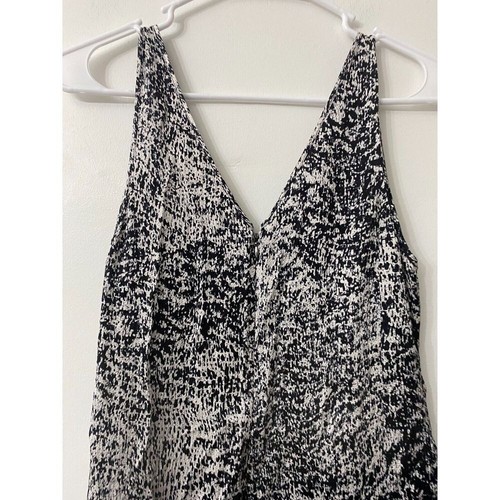Rebecca Taylor Silk Dress 2 Black Boho Abstract Print Sleeveless Drop Waist Midi - Picture 6 of 6