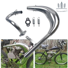 Exhaust Pipe Split Pipe Exhaust Muffler For 50cc 80cc Bike Gas Engine Motor Part