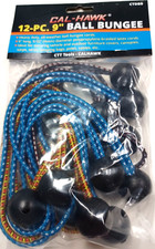 BALL BUNGEE CORD LOT OF 12 PC.  9" INCH MIX COLOR TIE DOWN STRAP CANOPY ACCESSOR