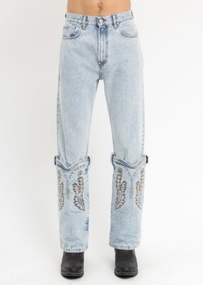 Y/Project Cowboy Cuff Jeans In Ice Blue Size 32 | eBay