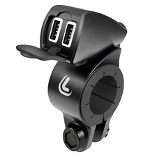 USB-FIX TREK DOPPIA PRESA USB MANUBRIO MOTO CARICATORE ULTRA FAST CHARGE 12V 24V