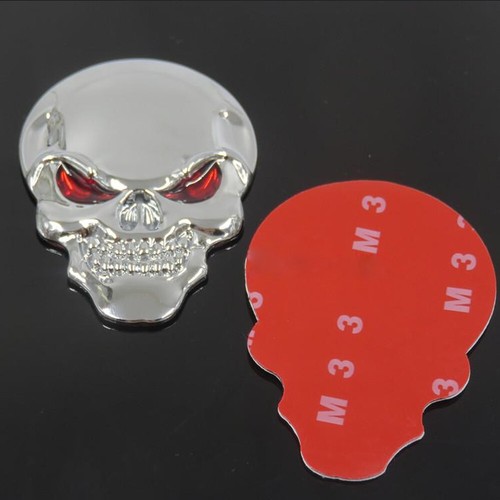3D Metal Skull Bone Sticker Car Exterior Body Emblem Badge Decal Car Accessories - Picture 5 of 12
