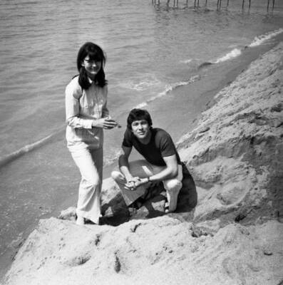 Gary Bond and Sylvia Kay at the Cannes Film Festival in May 1971 Old Photo 1