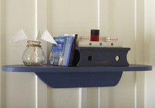 Fienile ceramica bambini NUOVO mensola da parete blu bianco nautico nave a vapore barca legno 2011