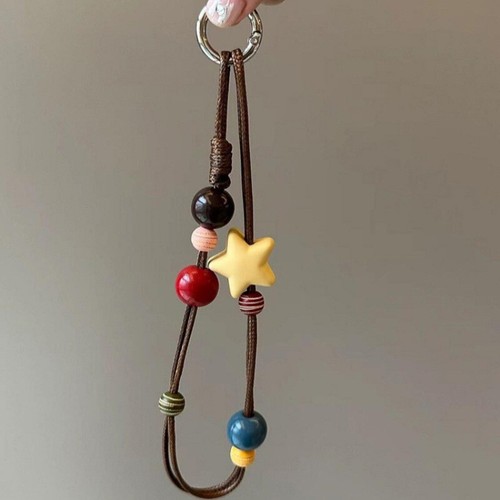 Retro Star Beaded Phone Lanyard Wrist Strap Keychain Bag Pendant Ornaments Gifts - Zdjęcie 2 z 6
