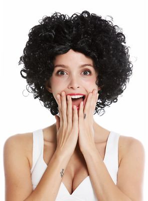 Afro-Perücke Gelockt, Schwarz – 70er Style, Für Party & Cosplay