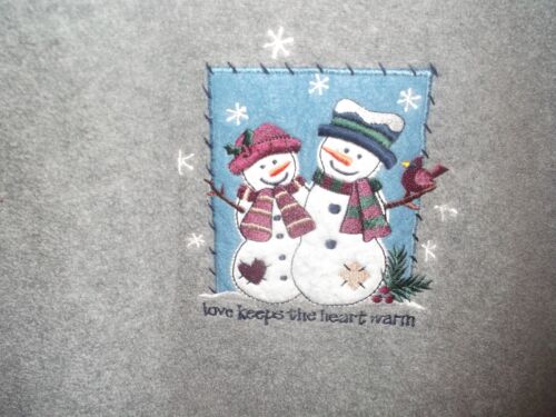 Croft & Barrow Sport Fleece with Snowmen Patch Pullover Fleece Top Size S EUC - Picture 2 of 4