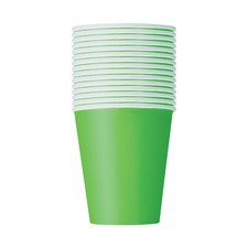 Image of 9oz Solid Colours Disposable Paper Cups Tableware Catering Hot Cold Party Cups