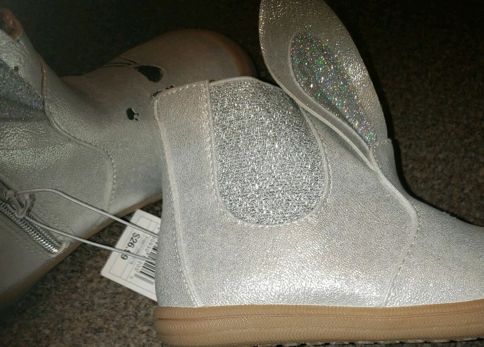 Cat & Jack™ ~ Niñas Pequeñas Talla 5 ~ Estella ~ Botín Metálico/Glitter Bunny Foto 4 de 4