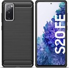 For SAMSUNG GALAXY S20 FE CARBON FIBRE CASE SHOCKPROOF SLIM HEAVY DUTY BLACK