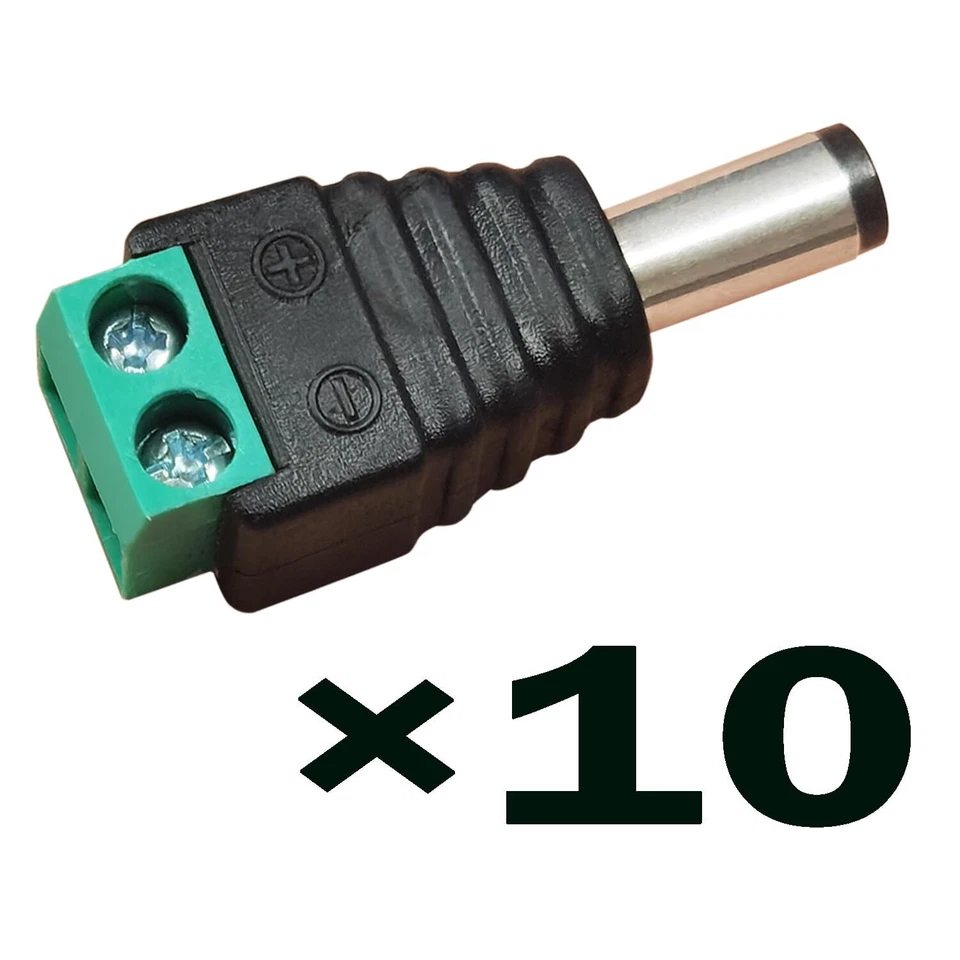 5.5mm x 2.1mm Power Connector Plug Adapter Connector for CCTV Camera LED Strip - Image 2 of 4