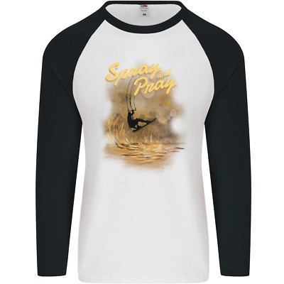 Kitesurfing Spray and Pray Mens L/S Baseball T-Shirt