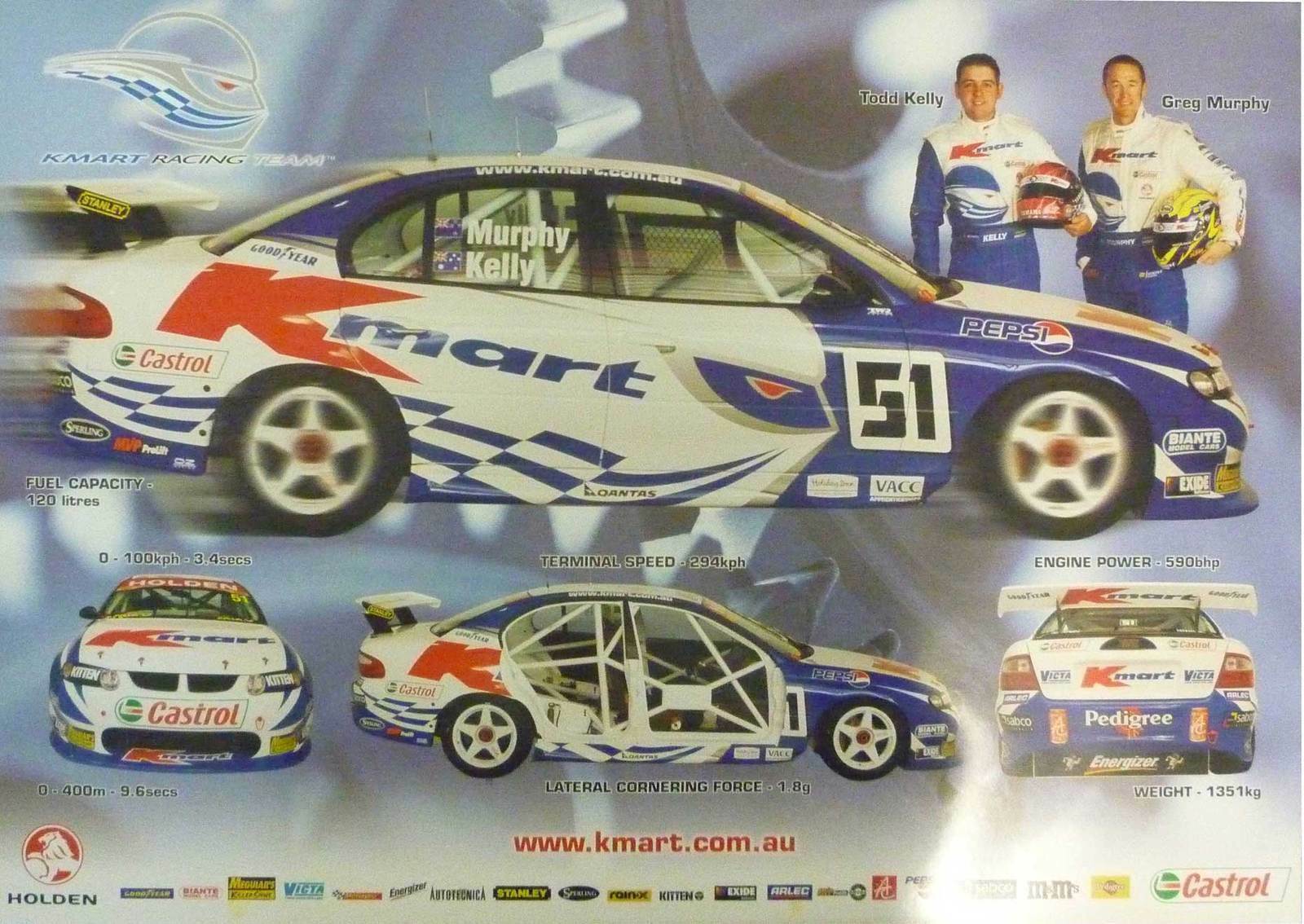 Holden Commodore VX Kmart Racing Team #51 Greg Murphy Todd Kelly Poster