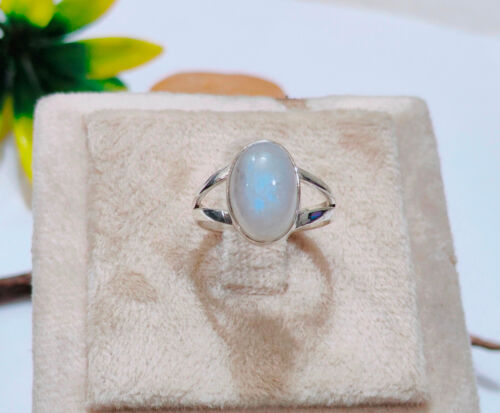 Anillo de piedra lunar de plata esterlina 925 anillo hecho a mano anillo de diseñador talla 7 A815 - Imagen 1 de 4