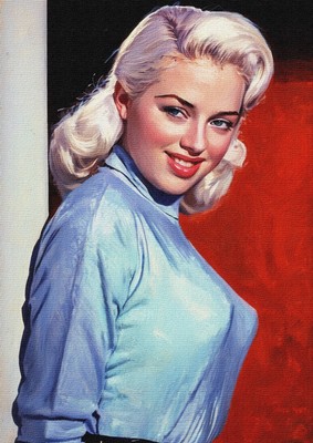Diana Dors Unique Oils Illustration Print 05 (A4 Size-210 x 297mm-8.5'' x 11.75'')
