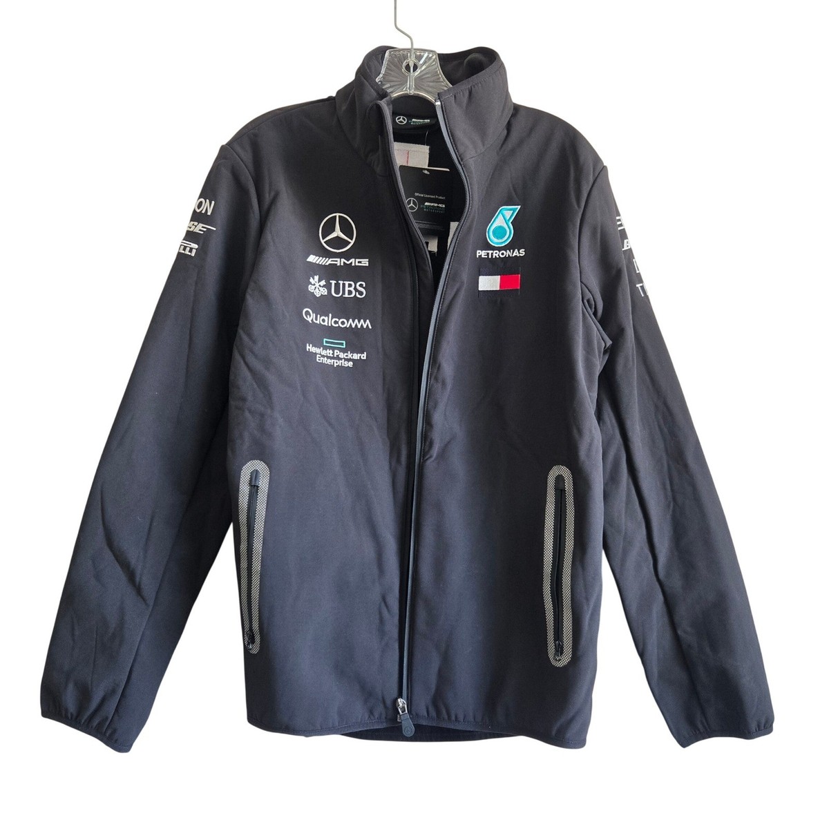 ジャケット・アウター Mercedes PETRONAS F1 TEAM JACKET BLACK M Mercedes AMG Petronas M Softshell Jacket Mens Black New Racing F1