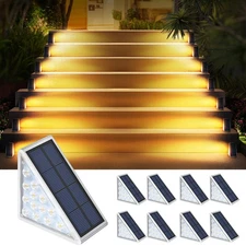 8PK Solar Step Lights, Outdoor Decor Stair Lights Deck Light Waterproof IP67 ...