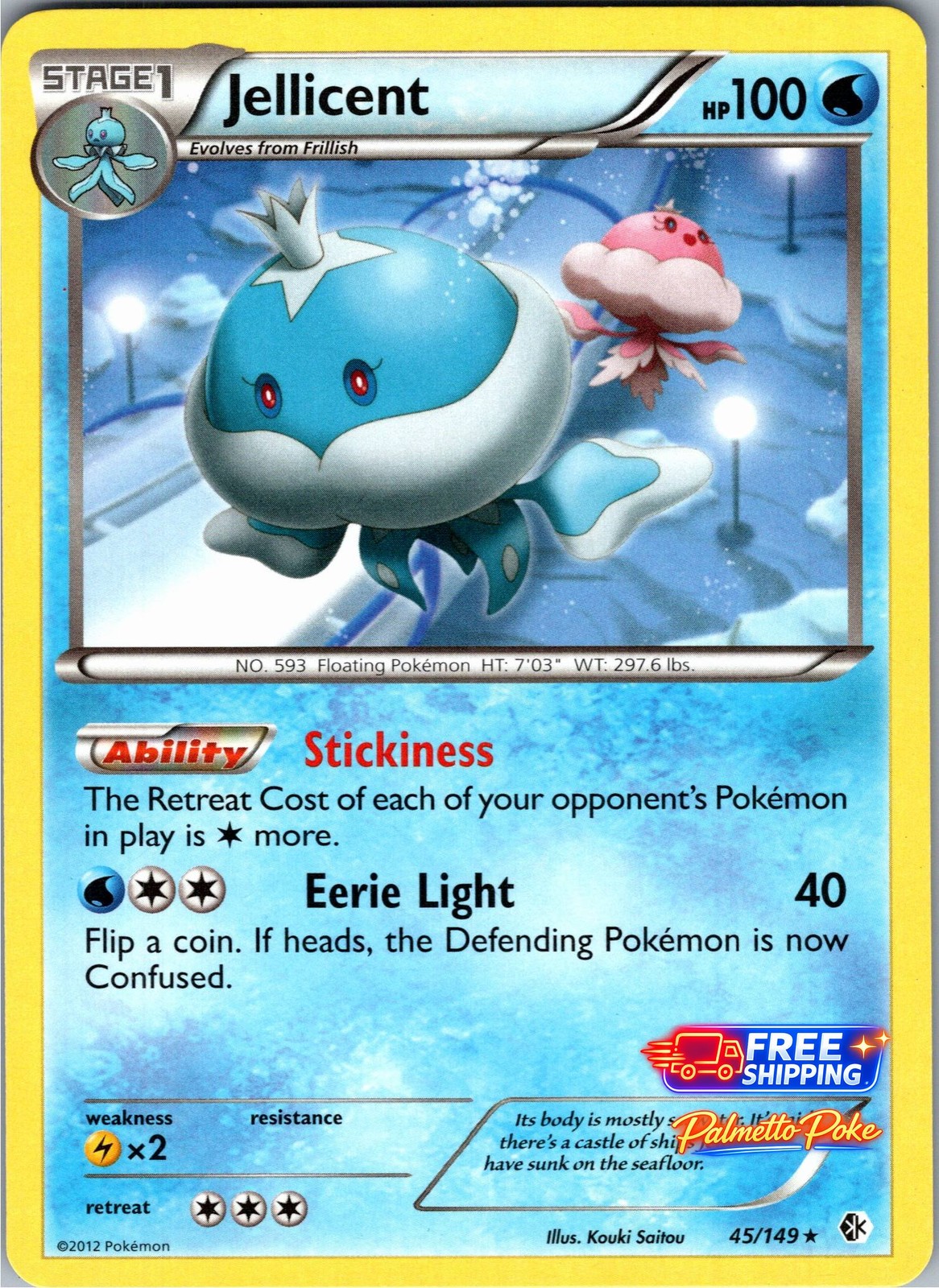 Jellicent 45/149 Rare Boundaries Crossed Pokemon NM/LP
