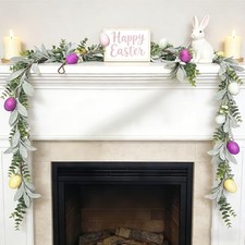 6 FT Easter Egg Garland with Lights 10 Large Colorful Eggs 3 AA Battery