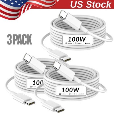 3 Pack PD 100W Fast Charging Cord USB-C Type C to USB C Cable For Xiaomi Macbook