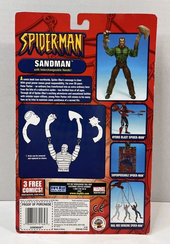 Marvel Spider-Man - Figura de acción Sandman con manos intercambiables - Toybiz 2004 Foto 2 de 4