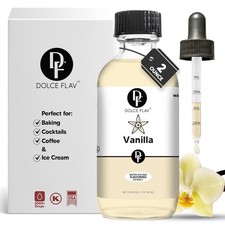 Dolce Flav Vanilla Extract &ndash; 2 Ounce Water-Soluble Kosher, Sugar-Free