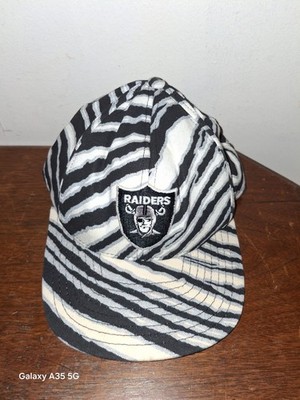 VINTAGE Oakland Raiders Hat Cap Snap Back Zebra print 90 s Zubaz All Over
