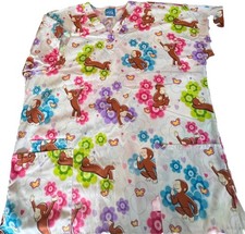 Scrub HQ Curious George Monkey Floral V-Neck Short Sleeve Scrub Top Medium China
