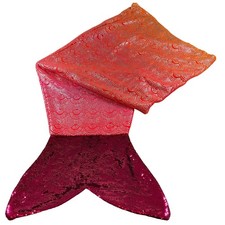 Mermaid Tail Blanket Wearable Cozy Fleece Sequin Orange Pink Fun Throw
