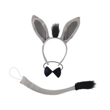 Esel Kostüm Set Eselsohren Stirnband Schwanz für Faschingsfest Weihnachten