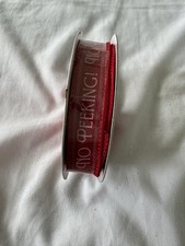 Christmas Celebrate It Red No Peeking Wired Ribbon Spool 30 feet 5/8 " wide