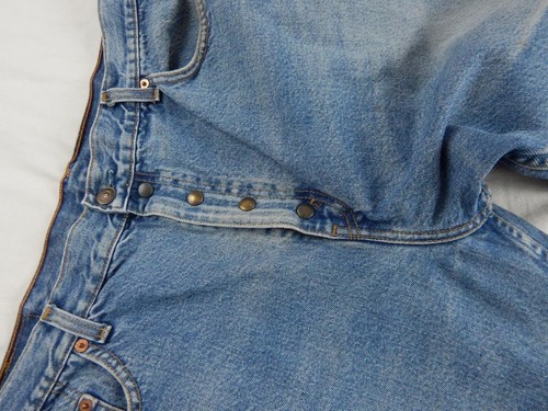 Reworked Levi 615 Jeans Regular Tapered Waist 40 Leg 28 W40 L28 Popper Fly Q6615 - Picture 10 of 11
