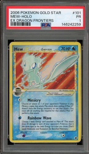 Pokemon Mew Gold Star EX Dragon Frontiers Holo Ultra Rare #101 PSA 1